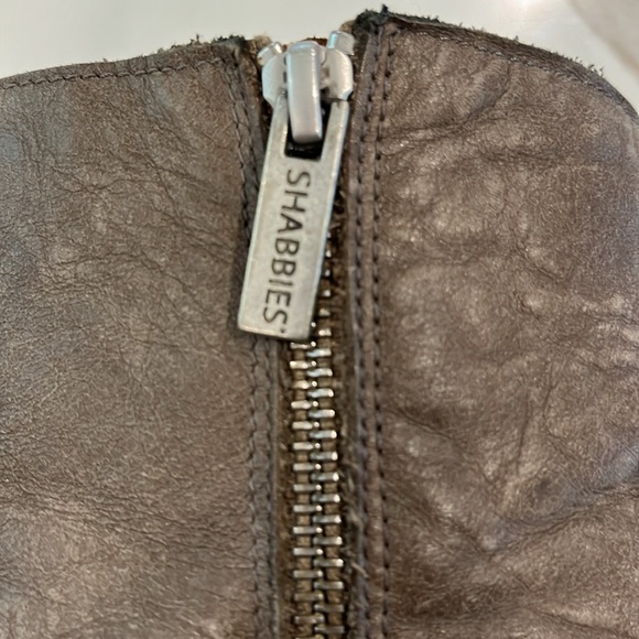 GUC Shabbies Amsterdam leather dark taupe 2” heel distressed look ankle boots - Picture 12 of 15